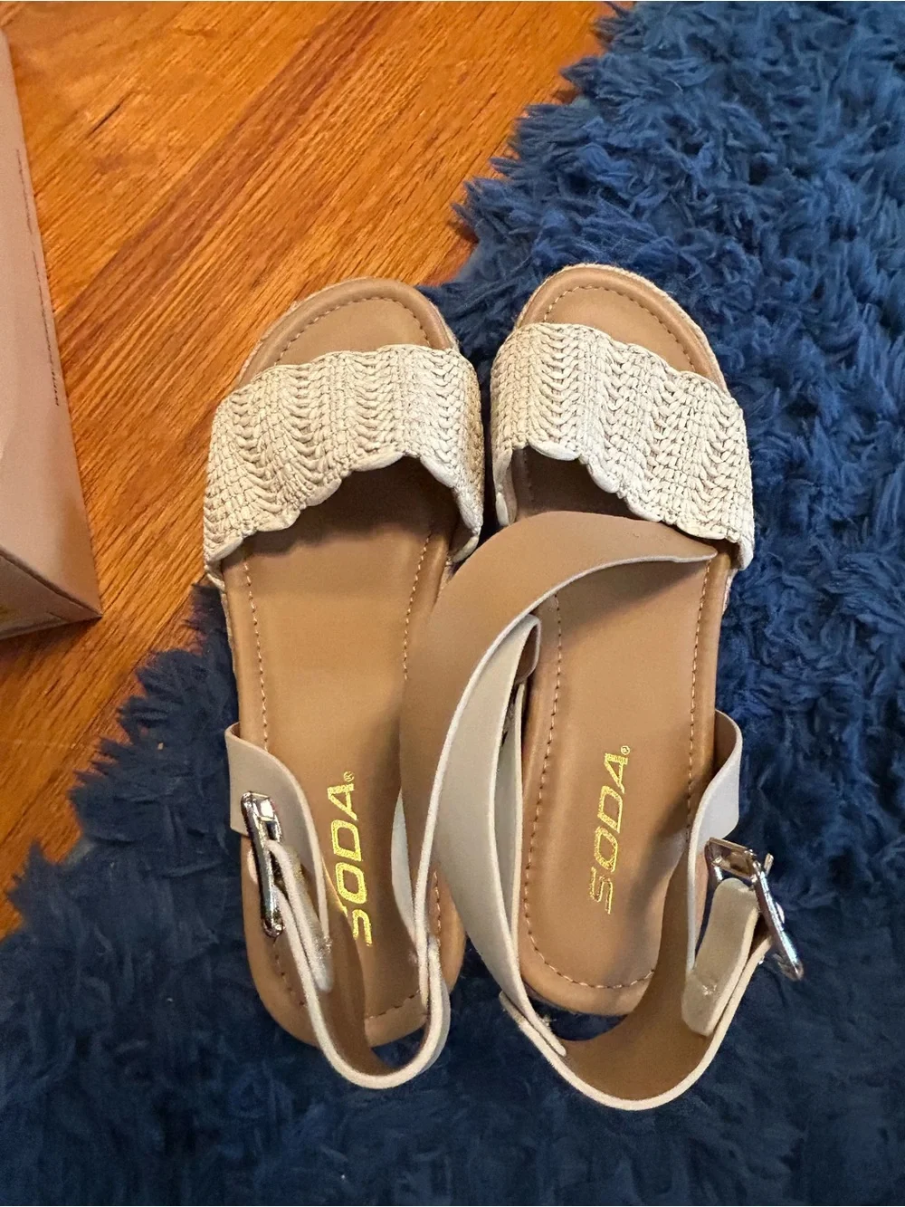 Soda Cream Crochet Espadrille Wedge Sandals